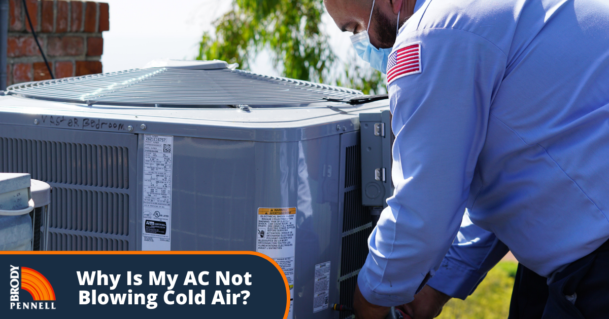 Technician possibly fixing why AC not blowing cold air
