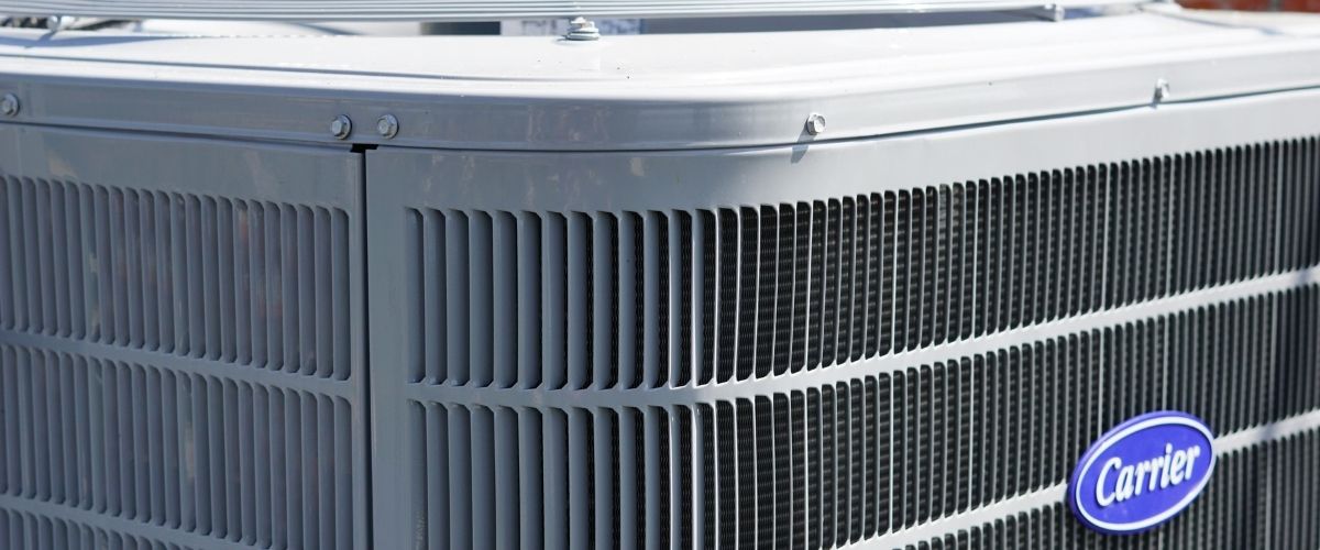 Image of a newly installed Carrier air conditioner
